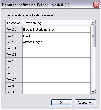 D&C Scheme Editor - Neuerungen Version 4 Benutzerdefinierte Felder