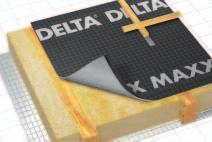125 DELTA -MAXX PLUS Energiesparmembran Diffusionsoffene, winddichte Unterdeckbahn mit integriertem Selbstkleberand für vollgedämmte Steildächer. Auch als Schalungsbahn geeignet.