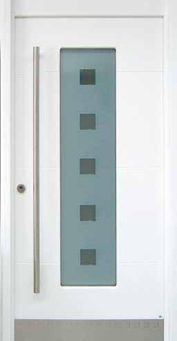 Mit einer für Sie erstellten CAD-Zeichnung bauen wir Ihre Haustür virtuell in Ihr Haus ein. Modell 1110 Ein Lichtausschnitt in Rechteckform im Türblatt.