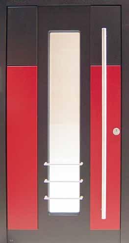 Edelstahlzierbügel Modell 1122 Ein Lichtausschnitt in Rechteckform im Türblatt.