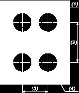 fertiger Schalttafel oder Montagehalterung (2) 40 mm min. / 1,57 in. min. (3) 30 mm min. / 1,18 in. min. (4) +0,4 +0,016 Ø 22,5 mm / 0,89 in.