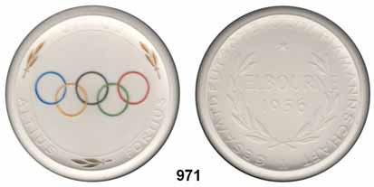 w - 1956 weiß mit Golddekor und mehrfarbigen Olympiaringen Gesamtdeutsche Olympiamannschaft in. Melbourne W.3361.2.9.5 Auflage 300 Stück Im Originaletui.