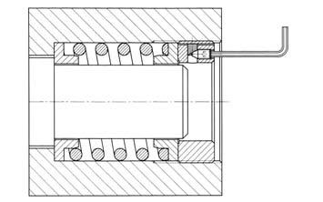 Gewindering LX Klemmschraube (DIN 914) Spannschlüssel Vorspannung oder Tarierung eines Federsystems in einem Gehäuse.