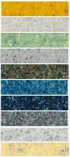 Zehn Farbnuancen in seidenmattem Glanz sind verfügbar. Mit Terrazzo-Optik und Farbvielfalt bringt die Verlaufsbeschichtung ein schönes Bodendesign in jeden Raum.