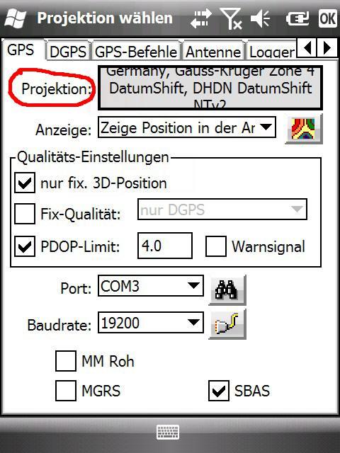 Bluetooth Startbuttons für die wichtigsten Programme. Starten Sie DigiTerra! Offnen Sie im 5.