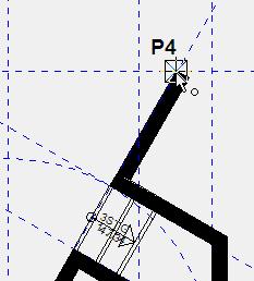 Erster der 3 Punkte ist Punkt P4. Die Höhe der Stützmauer an dieser Stelle ist 20 cm.