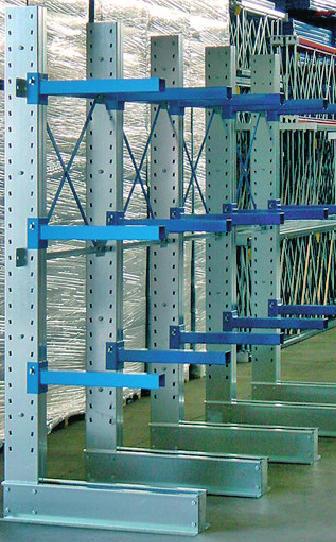 Kragarmregale für leichte bis mittelschwere Last Kragarmregale werden zur Lagerung von Langgut wie z.b. Rohre, Profile, Stäbe usw. verwendet.