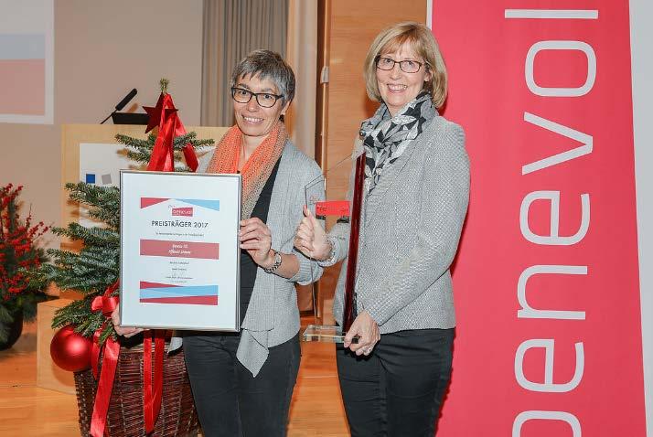 Wissenstransfer Verleihung Prix Benevol Am 2. Dezember 2017 verlieh das ZVM in Kooperation mit der HTW Chur bereits zum 3. Mal den Prix Benevol Graubünden.