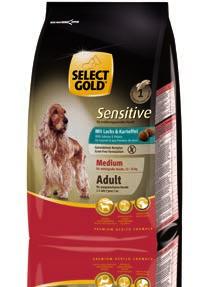 SELECT GOLD Sensitive ist ideal für Hunde, die zu Futtermittelunverträglichkeiten oder sensibler