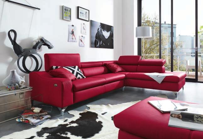 4775 Topmodernes Sofa- und Anreihprogramm mit serienmäßiger Kopfteilverstellung Eckgruppe Winkelfuß Nr.