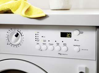 BEQUEM UND EFFIZIENT Wählen Sie die Option Extra Kurz für leicht verschmutzte Wäsche.
