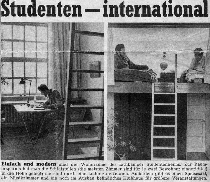 Wohnen unter schwierigen Bedingungen 43 Abb. 17: Bericht einer Berliner Tageszeitung Anfang der fünfziger Jahre über die Baumaßnahmen im Studentenheim Eichkamp.