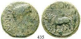leicht belegt, ss-vz/vz 200,- 437 Elagabal, 218-222 Bronze 26 mm. 11,66 g. Drapierte und gepanzerte Büste r.
