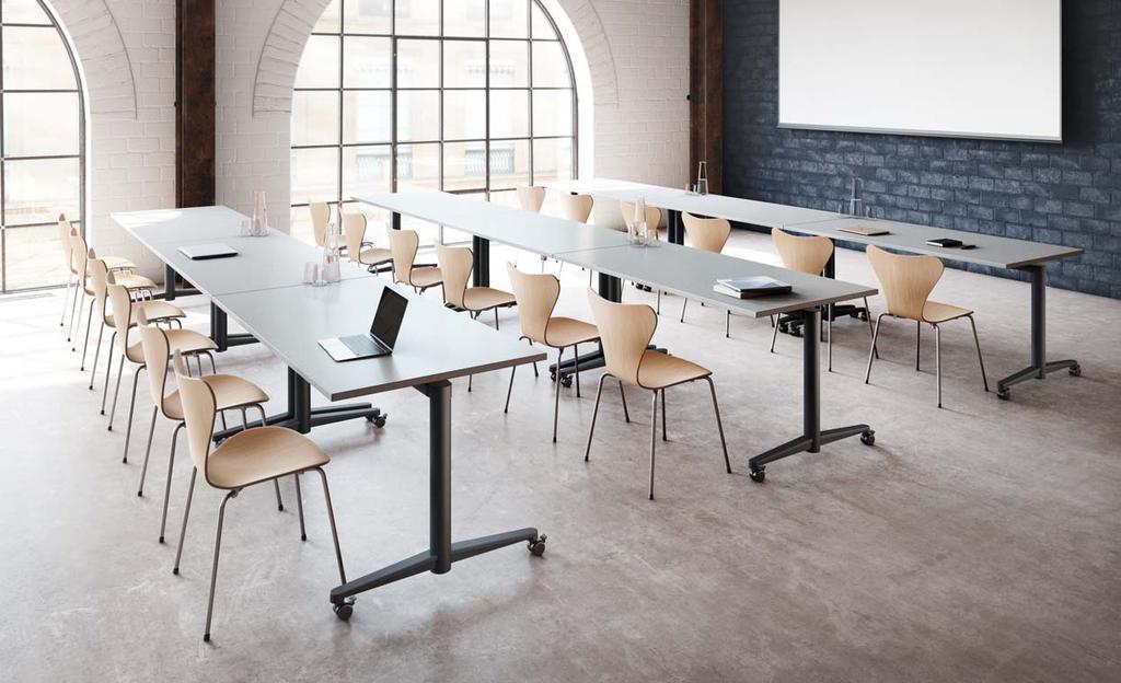 Bewegung in jede Diskussion. Whether conference, training or seminar the new PALMBERG folding tables bring movement into every discussion.