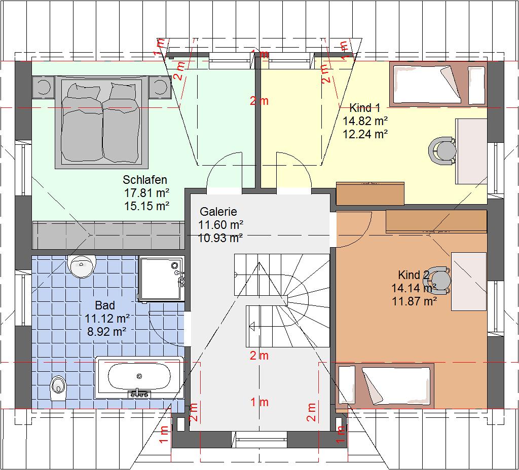 32 m² Küche 9.77 m² Büro 7.60 m² Diele 13.50 m² WC 1.68 m² HWR 6.