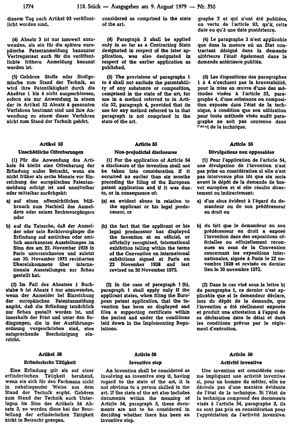 1774 118. Stück Ausgegeben am 9. August 1979 Nr. 350 diesem Tag nach Artikel 93 veröffentlicht worden sind.