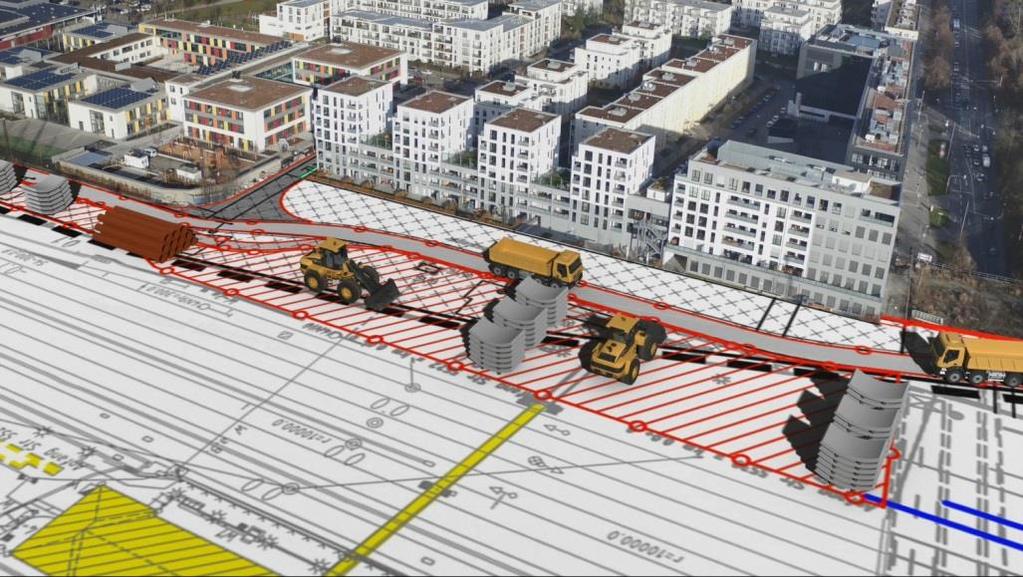 Bauvorbereitende Maßnahmen ab 2018 Herstellung Baustelleninfrastruktur Baustraßen Ost-West-Verbindungsstraße Baustellenunterführungen
