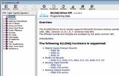 Hilfedateien Einfache Testprogramme Pin-Assignment-Tool zur interaktiven Darstellung der Steckerbelegung mit Möglichkeit der PDF-Generierung ALLDAQ-Manager LabVIEW -VIs Für LabVIEW