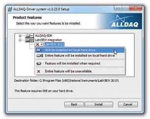 Die ALLDAQ Treiber-Architektur ALLDAQ Treibersystem-Installation Das ALLDAQ Treibersytem wird mit einer komfortablen Installationsroutine (wahlweise als 32 bit oder 64 bit Package) installiert.