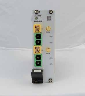 Digital-Trigger Zwei TTL-Triggereingänge (RP-SMA-Buchsen) (CompactPCI Serial in Vorbereitung) Präzise und dynamische Strommessung bis 50 A Die CompactPCI-Karte ADQ-412 dient der PC-gestützten