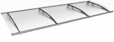Modulares system PT/L PT/XL Rahmen Edelstahl matt oder pulverbeschichtet mit integrierter Regenrinne komplettes Montagematerial Abdeckung aus Acrylglas transparent,