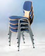 Seminarraum-Möbel Möbel Stühle für die erste Reihe Stuhl Modell 34024 Sitzschale Buche, mit Sitz- und Rückenpolster