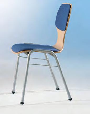 Die Stühle sind stapelbar und können auf Wunsch mit Reihenverbinder geliefert werden.
