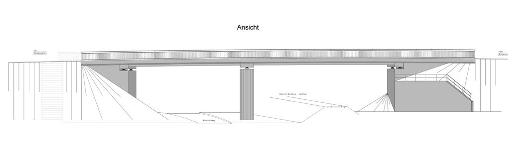 21,64 m Fahrbahnbreite (vor auf dem Brückenbauwerk) 7,50 m