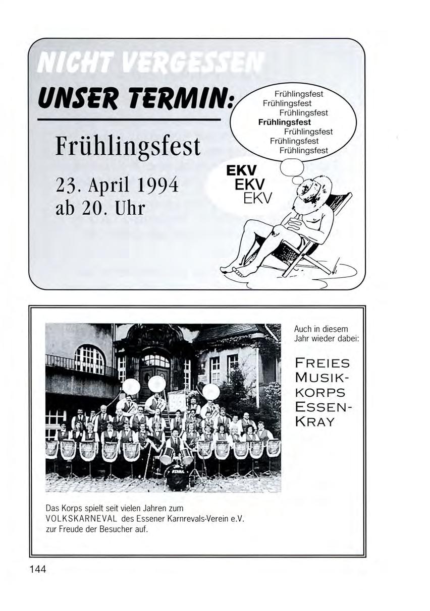 UNSER TERMIN Frühlingsfest 23. April 1994 ab 20.