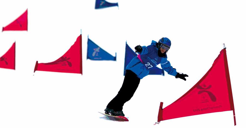 Sport-Regeln für Snowboarding-Wettbewerbe 18 19 Vor dem Start Das Passieren der Tore Alle Athleten können den Kurs vor dem Lauf besichtigen. Meist kann man zum Kennenlernen den Kurs entlang rutschen.