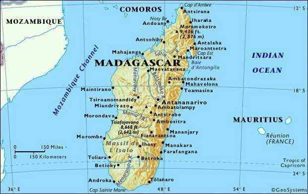 Was macht Madagaskar einzigartig? Die Kontinentalplatte, auf der Madagaskar liegt, löste sich vor 150 Millionen Jahren von Afrika und vor 90 Millionen vom indischen Subkontinent.
