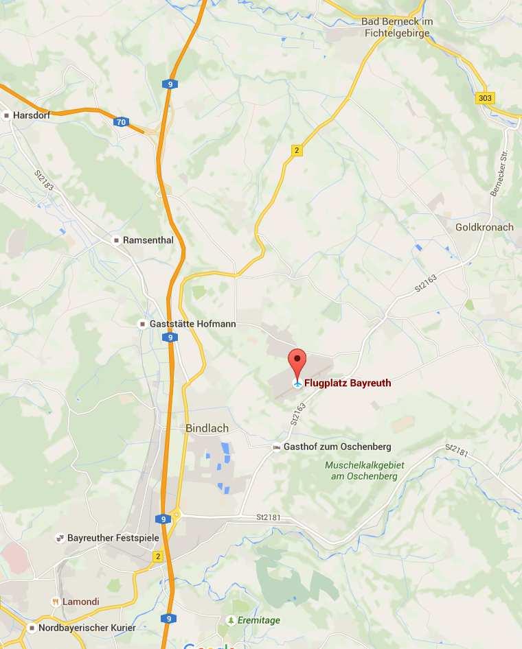 Anfahrt mit Anhänger Die Zufahrt mit Anhänger erfolgt durch das Nordtor und ist ab der normalen Flugplatzzufahrt und ab der Autobahnausfahrt Bindlacher Berg als Anhänger ausgeschildert.