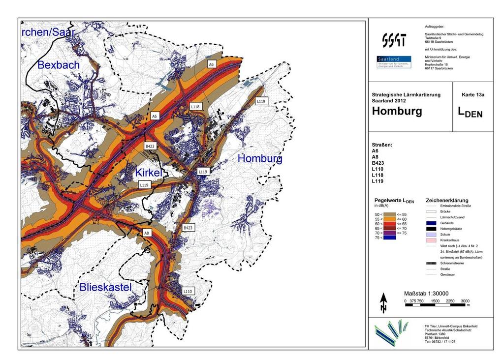 Lärmaktionsplanung Stufe 2 der Kreisstadt Homburg Information der