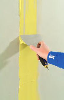 Fugenverspachtelung Knauf Uniflott imprägniert für imprägnierte (grüne) Gipsplatten Gelb eingefärbter Knauf Safeboard-Spachtel Knauf Fireboard-Spachtel Gut zu wissen!