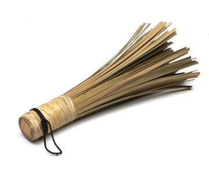 HW5711 Reinigungsbesen aus Bambus mit Schlaufe zum Aufhängen perfekt um Ihre Wokpfanne