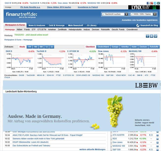 Formate und Platzierungen Banderole Ad Run-of-site Hochwertig und aufmerksamkeitsstark: Das Banderole Ad legt sich wie ein bedrucktes Papier transparent und mittig über