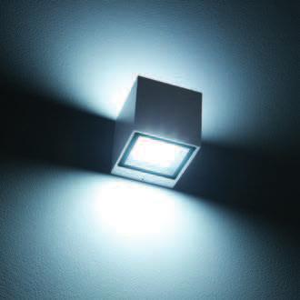 Kocca LED-Wandleuchte für Innen- oder Außenbereiche, ideal zur allgemeinen oder effektvollen Beleuchtung. KOCCA wird mit 230 Vac Netzspannung direkt betrieben.