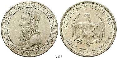 J.327. vz-st 160,- 786 3 Reichsmark 1927, A.