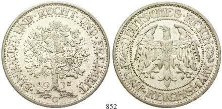 852 5 Reichsmark 1932, G. Eichbaum. J.331.
