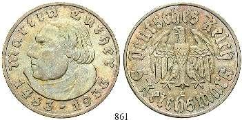 , f.vz 320,- 861 5 Reichsmark 1933, E.