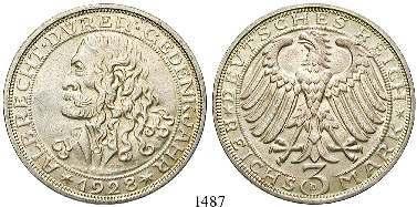 1487 3 Reichsmark 1928, D. Dürer. J.332. f.