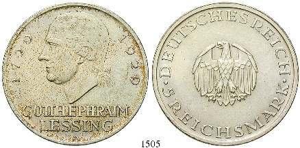 Kratzer; fleckige Patina, vz+ 125,- 1491 3 Reichsmark 1928, A.