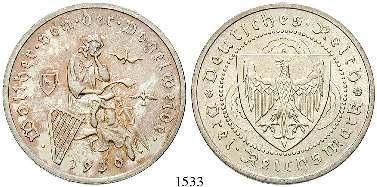 vz 140,- 1540 3 Reichsmark 1930, A. Rheinlandräumung.