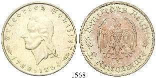 vz 180,- 1556 3 Reichsmark 1932, A. Goethe. J.
