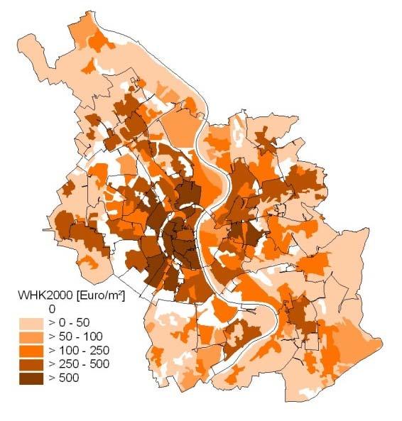 Überflutungsszenarien Landnutzung und Vermögenswerte Relatives Schadensmodell Beispiel: Schädigung von Wohngebäuden Schädigungsgrad Gebäude D [-] 0.6 0.4 0.2 D = 0.