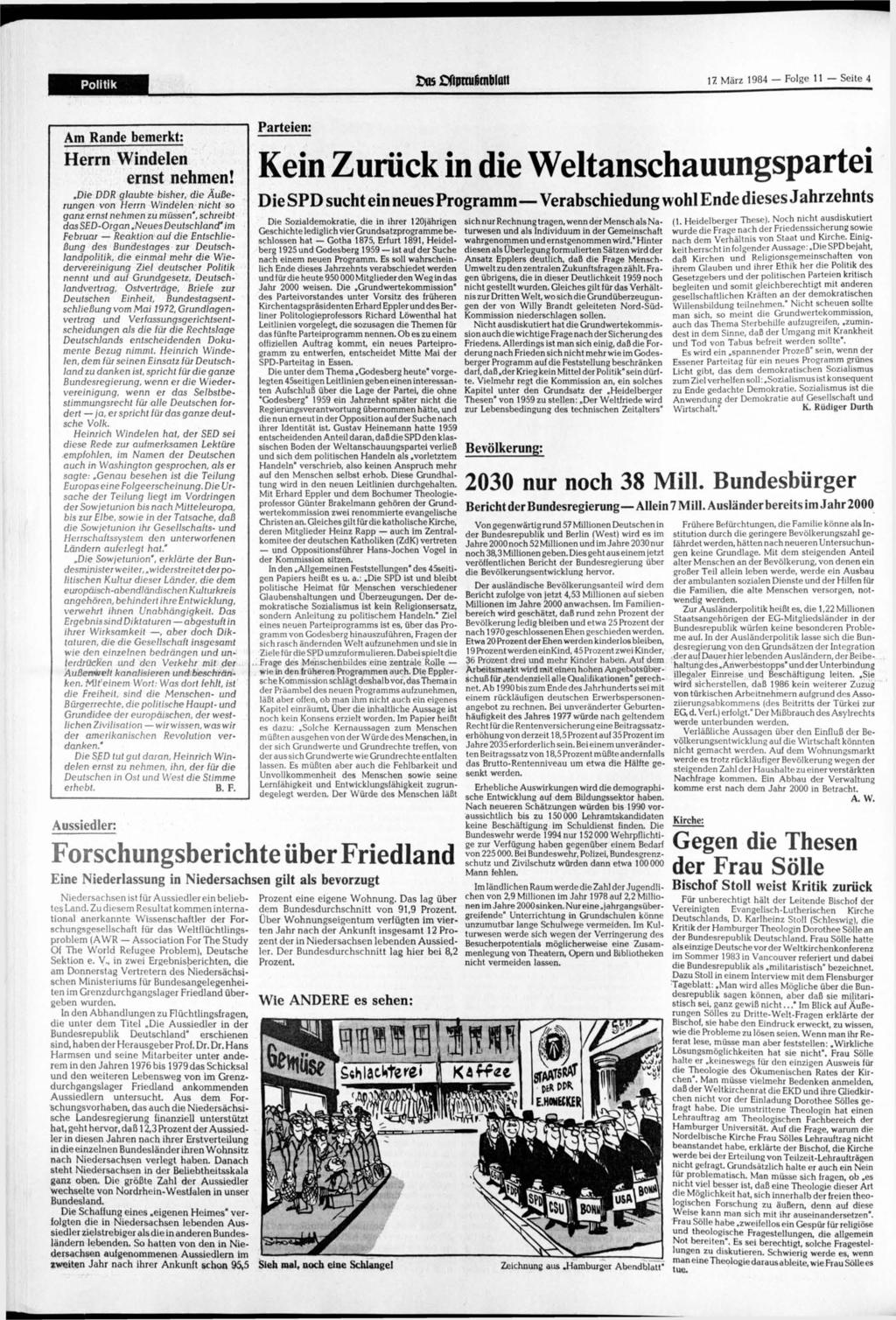 Politik os flintu6mblalt 17 1984 Folge 11 Seite 4 Am Rande bemerkt: Herrn Windelen ernst nehmen!