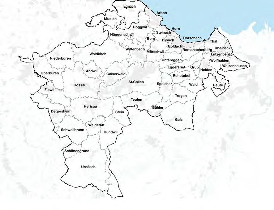 2.3 Region Appenzell AR - St.Gallen - Bodensee Die Region Appenzell AR - St.Gallen - Bodensee vollstreckt sich vom Bodensee bis zum Säntis. Die Region ist strukturell sehr vielseitig.
