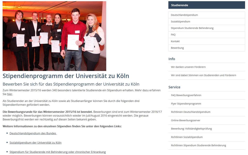 Stipendien Deutschland-Stipendium Teilstipendium (300,- EUR/Monat;