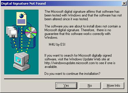 Unter Windows 2000 erscheint die