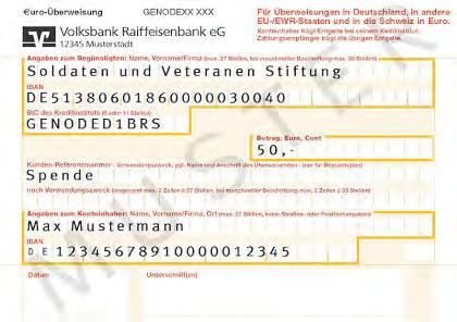 Soldaten und Veteranen Stiftung Die Bundeswehr Juni 2014 61 Spendenbereitschaft ist groß Gerade gegründet und schon eine überwältigende Zahl von Unterstützern: Die im vergangenen Herbst aus der Taufe